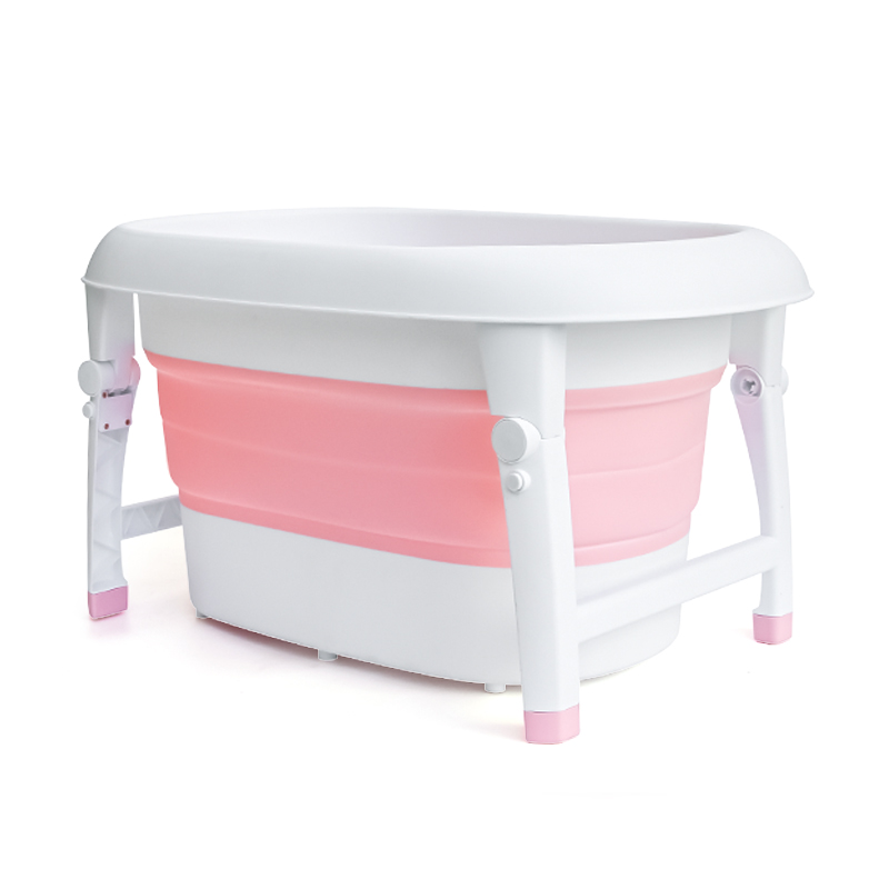 Basic Collapsible Baby Bathtub (For 0-6 Years) Plug with heat sensitive drain for extra safety, Material: PP+TPE